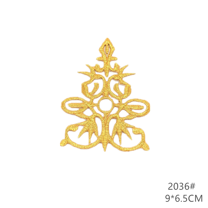 zsbszc fashion 5pcs iron on golden silver cloth patch diy embroidery stickers many sizes ballet dress decoration CA068