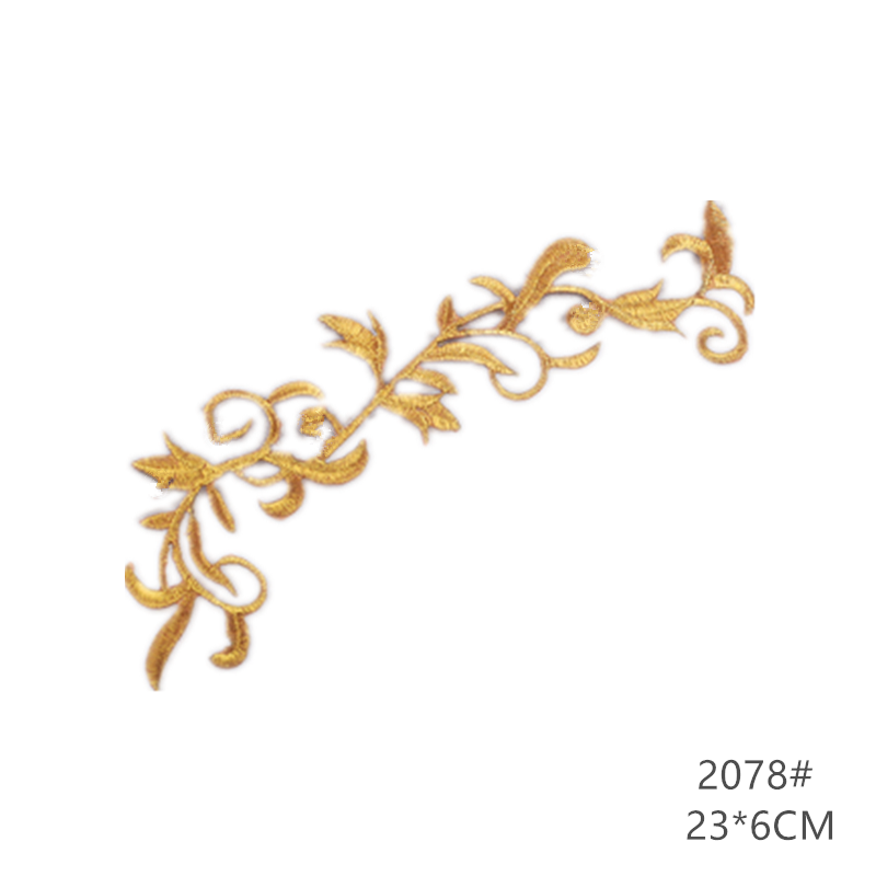 zsbszc fashion 5pcs iron on golden silver cloth patch diy embroidery stickers many sizes ballet dress decoration CA068