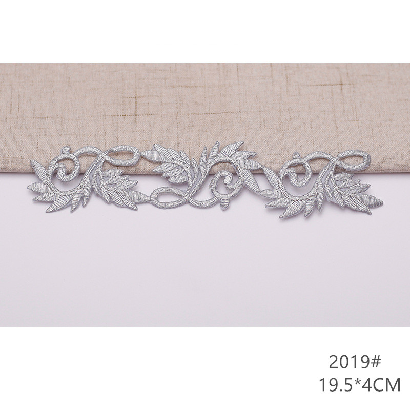 zsbszc fashion 5pcs iron on golden silver cloth patch diy embroidery stickers many sizes ballet dress decoration CA068