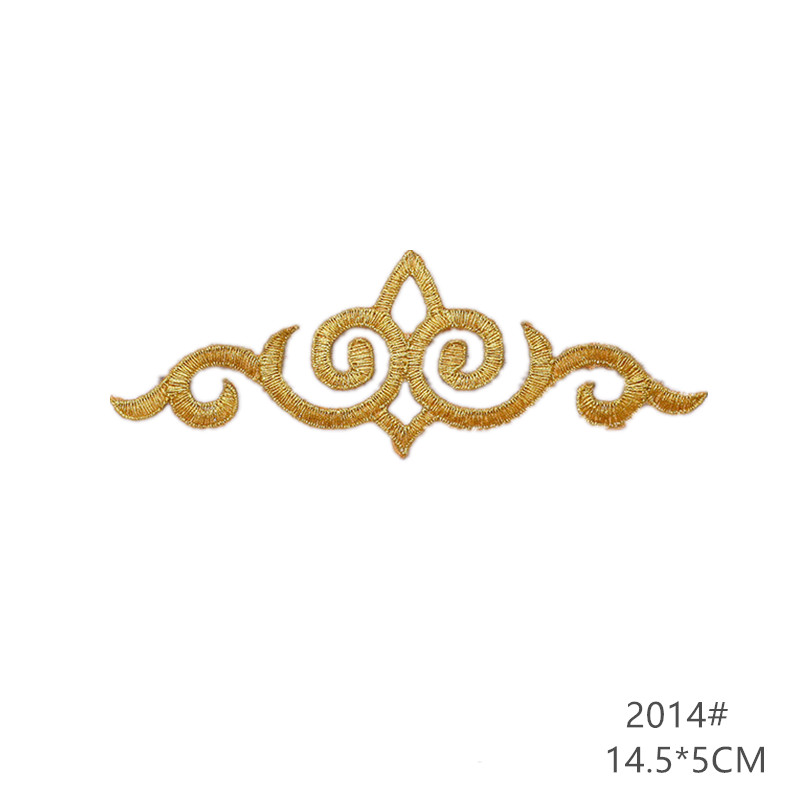 zsbszc fashion 5pcs iron on golden silver cloth patch diy embroidery stickers many sizes ballet dress decoration CA068