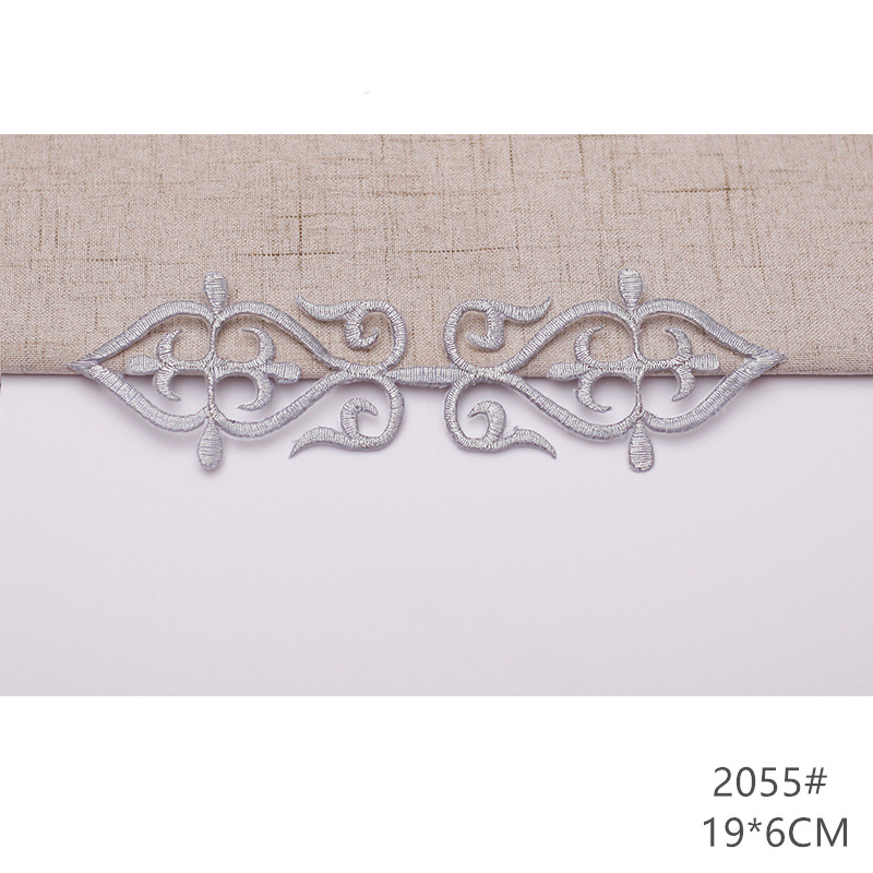 zsbszc fashion 5pcs iron on golden silver cloth patch diy embroidery stickers many sizes ballet dress decoration CA068