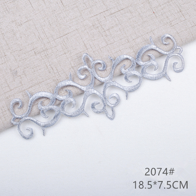 zsbszc fashion 5pcs iron on golden silver cloth patch diy embroidery stickers many sizes ballet dress decoration CA068