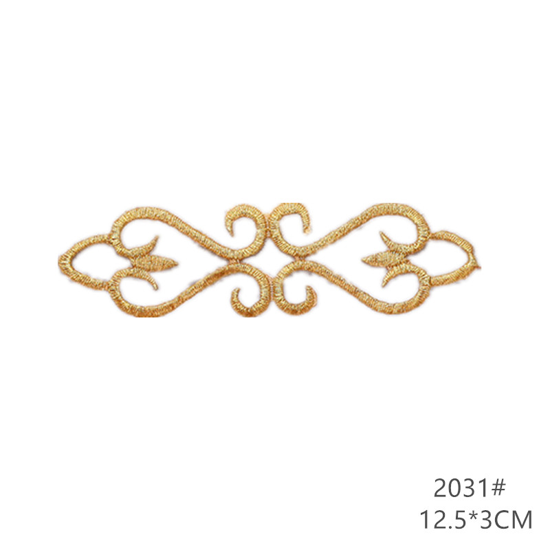 zsbszc fashion 5pcs iron on golden silver cloth patch diy embroidery stickers many sizes ballet dress decoration CA068