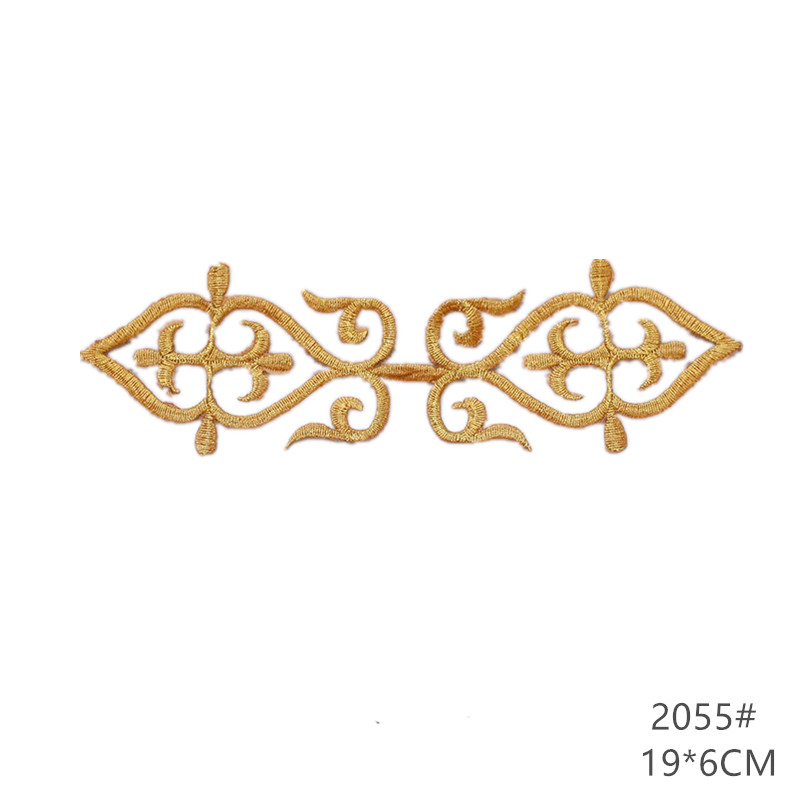 zsbszc fashion 5pcs iron on golden silver cloth patch diy embroidery stickers many sizes ballet dress decoration CA068
