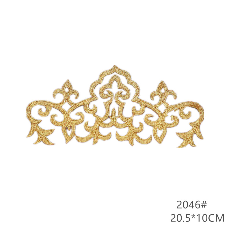 zsbszc fashion 5pcs iron on golden silver cloth patch diy embroidery stickers many sizes ballet dress decoration CA068