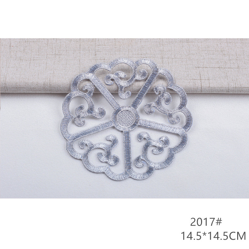 zsbszc fashion 5pcs iron on golden silver cloth patch diy embroidery stickers many sizes ballet dress decoration CA068