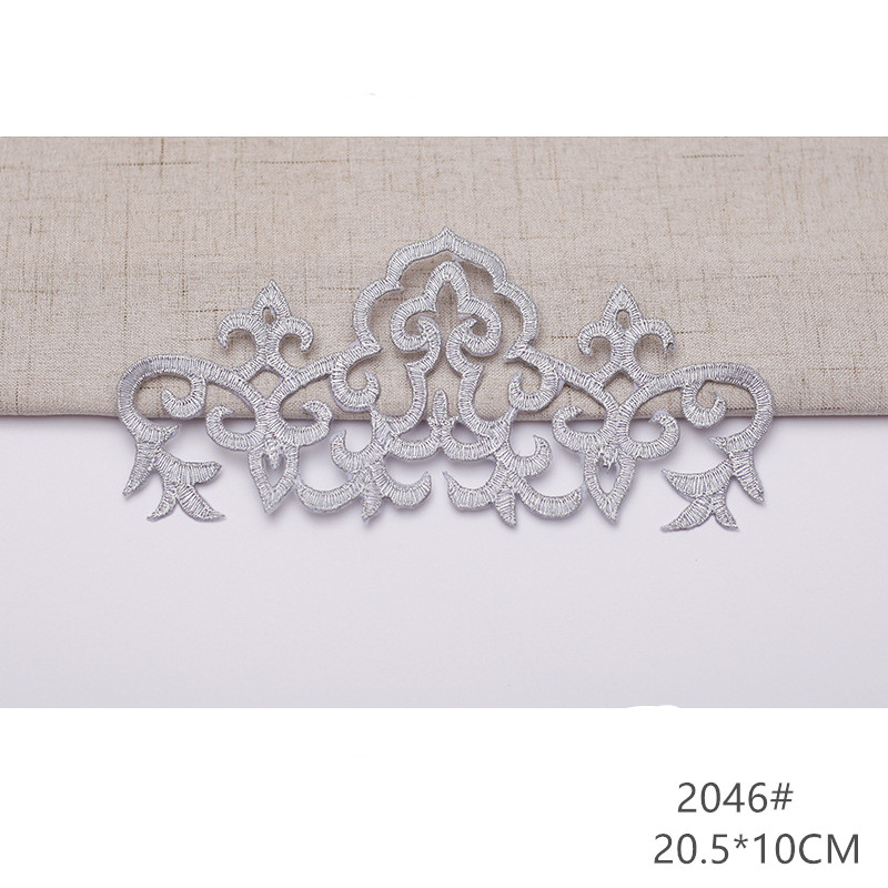 zsbszc fashion 5pcs iron on golden silver cloth patch diy embroidery stickers many sizes ballet dress decoration CA068