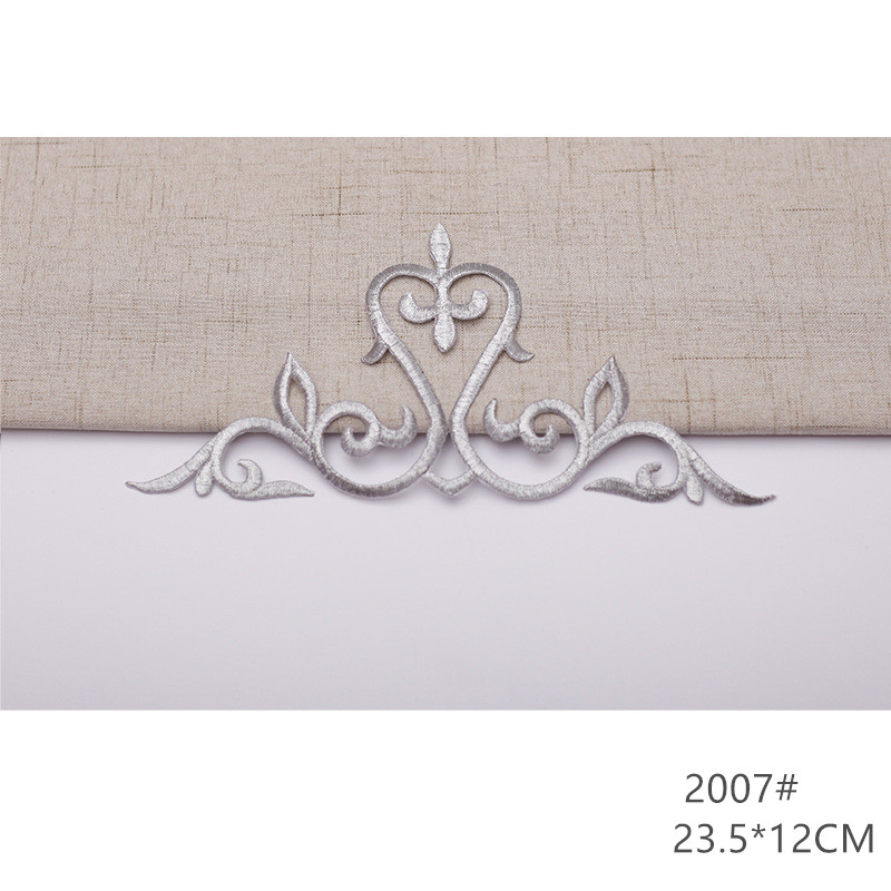 zsbszc fashion 5pcs iron on golden silver cloth patch diy embroidery stickers many sizes ballet dress decoration CA068