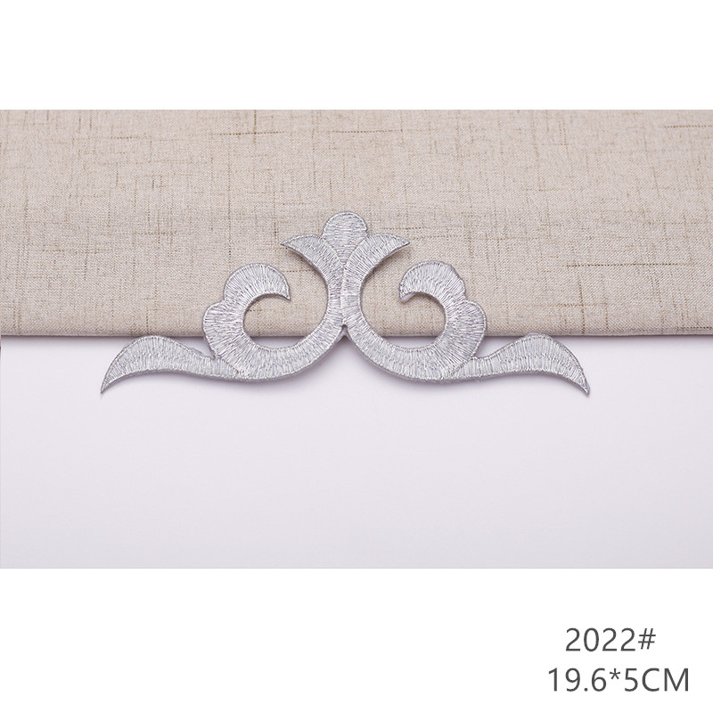 zsbszc fashion 5pcs iron on golden silver cloth patch diy embroidery stickers many sizes ballet dress decoration CA068