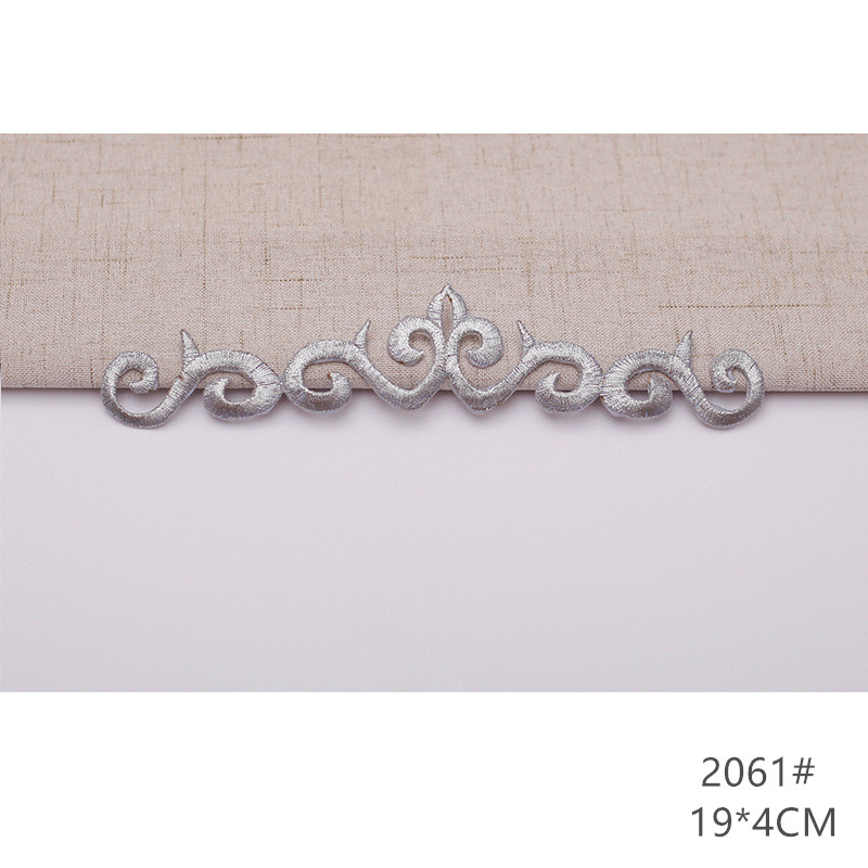 zsbszc fashion 5pcs iron on golden silver cloth patch diy embroidery stickers many sizes ballet dress decoration CA068