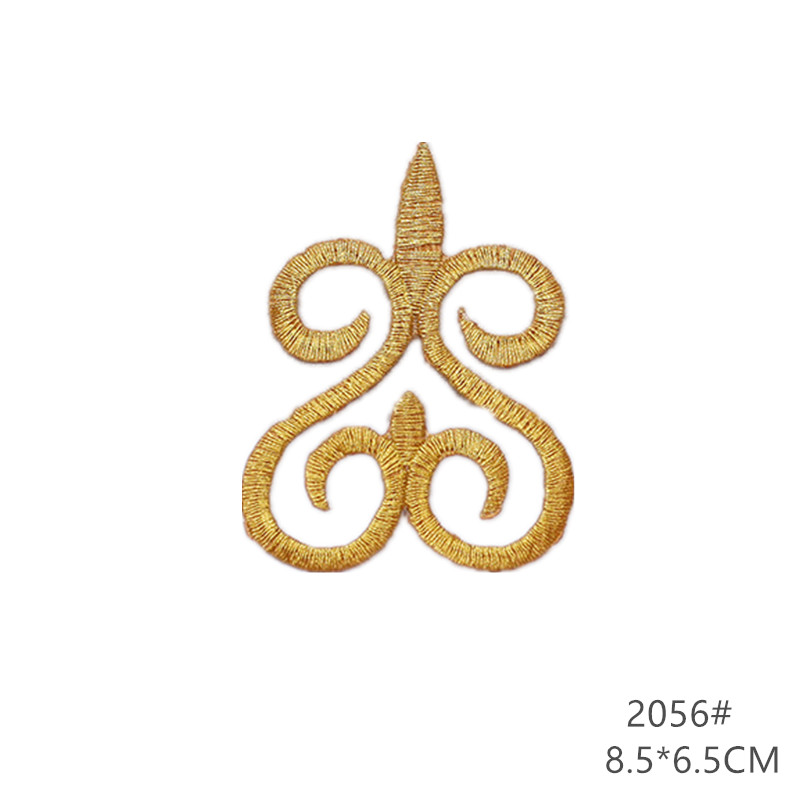 zsbszc fashion 5pcs iron on golden silver cloth patch diy embroidery stickers many sizes ballet dress decoration CA068