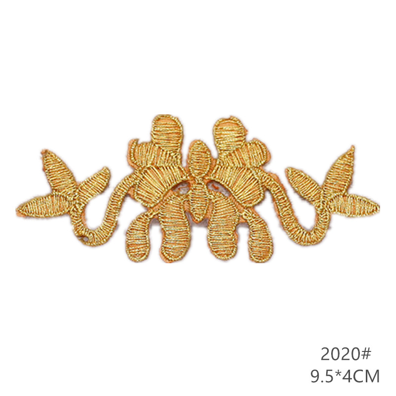 zsbszc fashion 5pcs iron on golden silver cloth patch diy embroidery stickers many sizes ballet dress decoration CA068