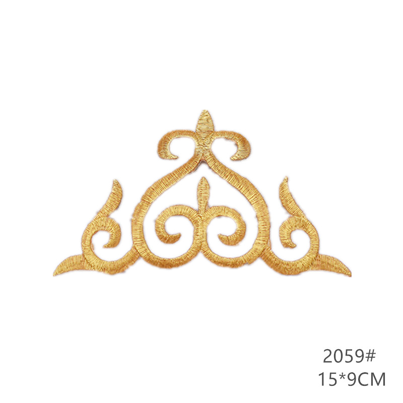 zsbszc fashion 5pcs iron on golden silver cloth patch diy embroidery stickers many sizes ballet dress decoration CA068