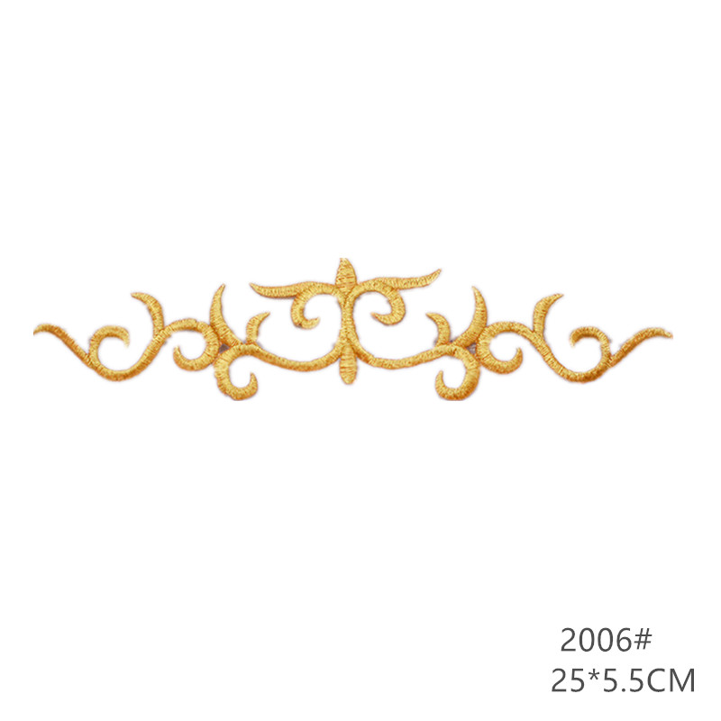 zsbszc fashion 5pcs iron on golden silver cloth patch diy embroidery stickers many sizes ballet dress decoration CA068