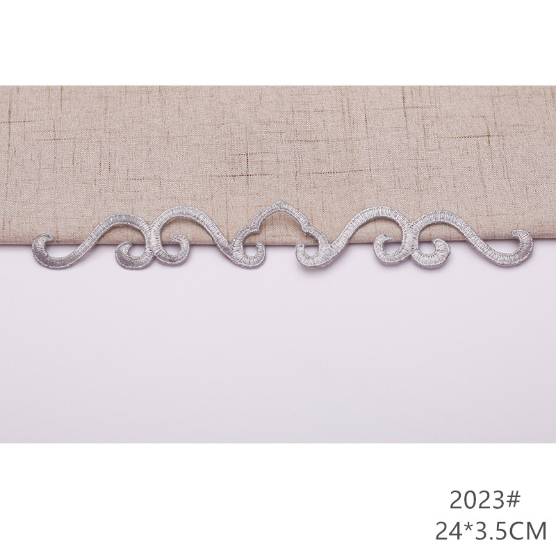 zsbszc fashion 5pcs iron on golden silver cloth patch diy embroidery stickers many sizes ballet dress decoration CA068