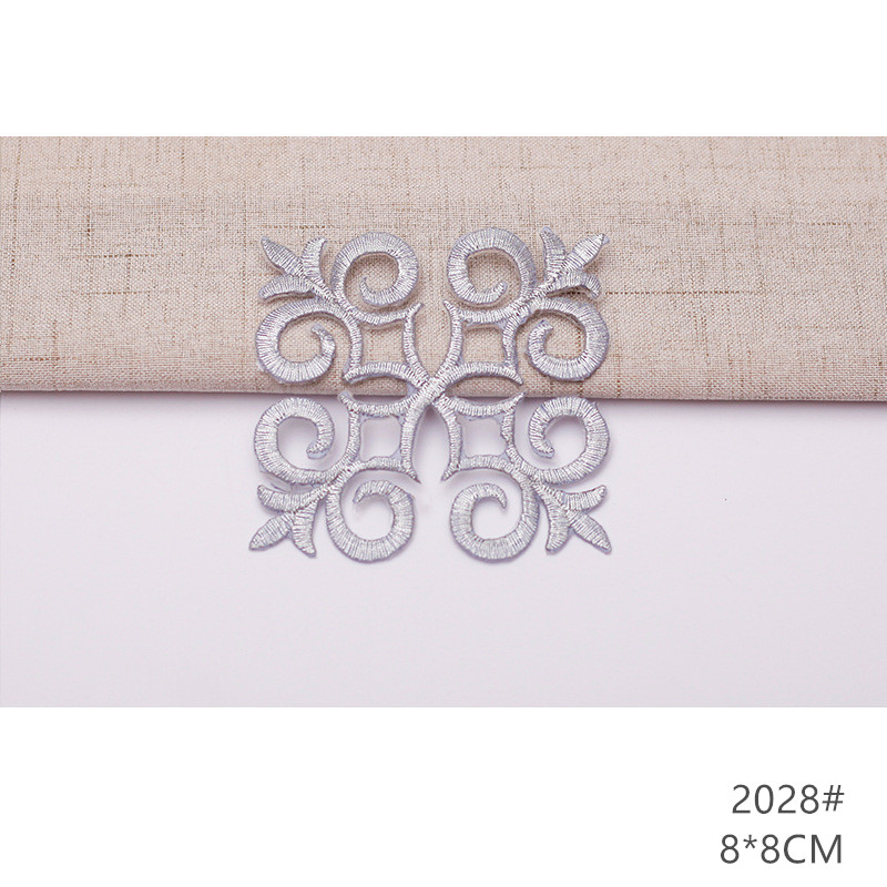 zsbszc fashion 5pcs iron on golden silver cloth patch diy embroidery stickers many sizes ballet dress decoration CA068