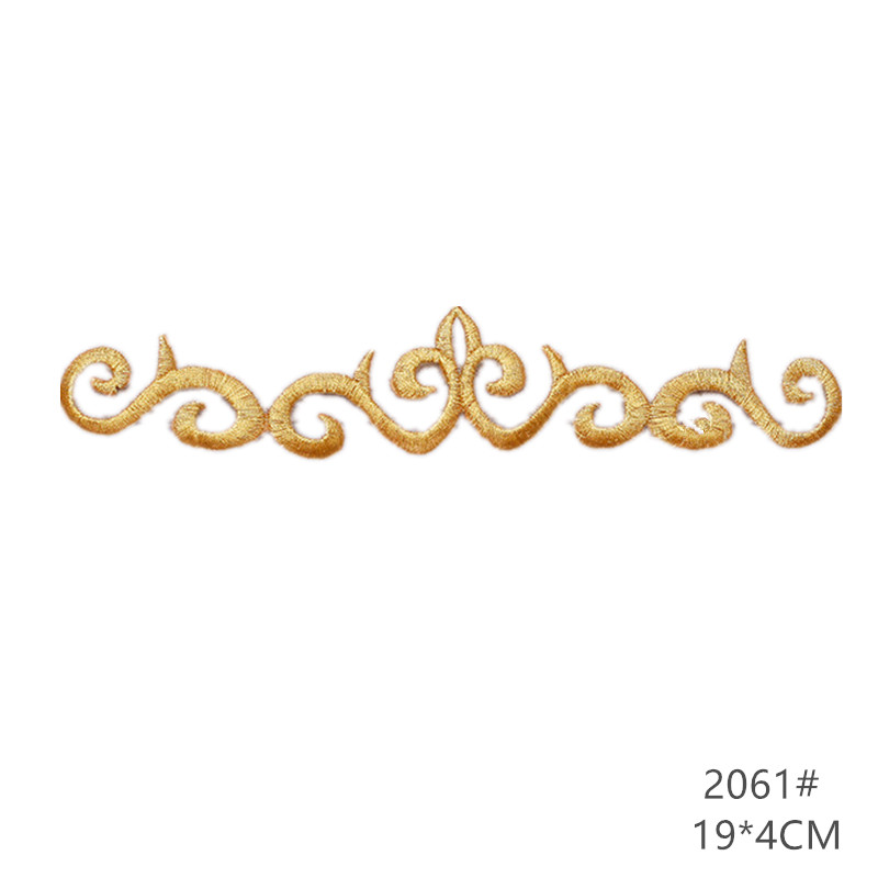 zsbszc fashion 5pcs iron on golden silver cloth patch diy embroidery stickers many sizes ballet dress decoration CA068