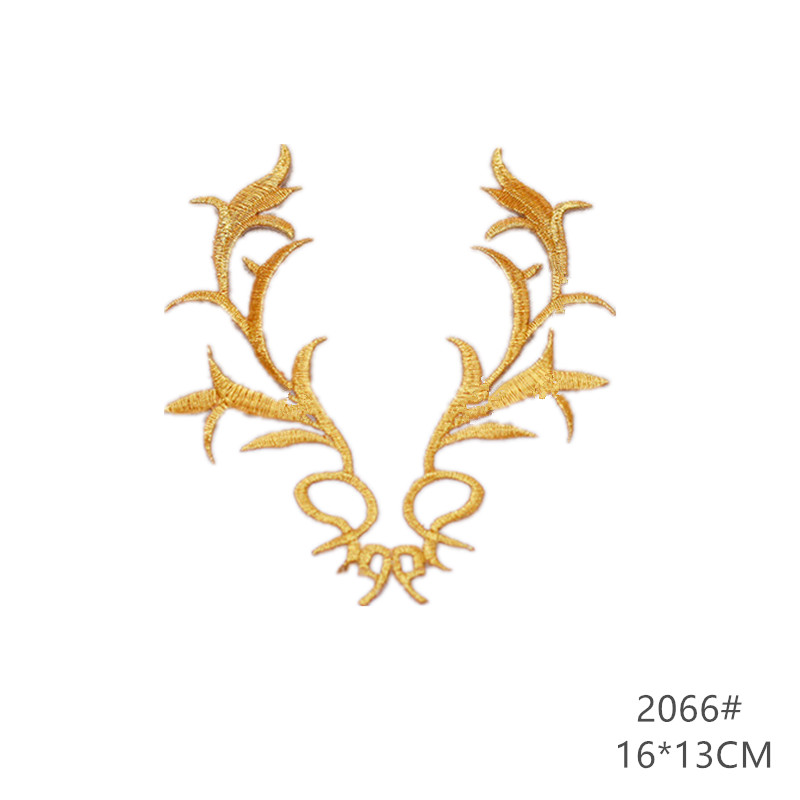 zsbszc fashion 5pcs iron on golden silver cloth patch diy embroidery stickers many sizes ballet dress decoration CA068