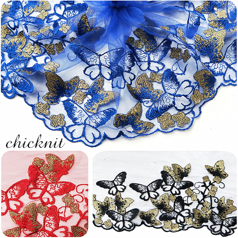 CHICKNIT width150mm Fashion red black white royalblue trim for Headscarf accessories Wedding Dress Accessories Tuxedo lace WB007