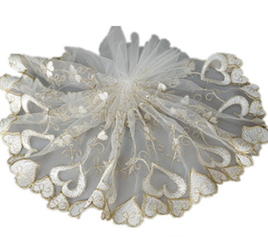 White red black blue Princess Dress Lace trim for Lace Doll Wedding Dress Accessories width 14CM WB002