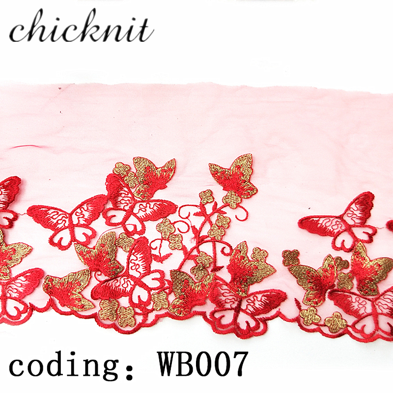 CHICKNIT width150mm Fashion red black white royalblue trim for Headscarf accessories Wedding Dress Accessories Tuxedo lace WB007