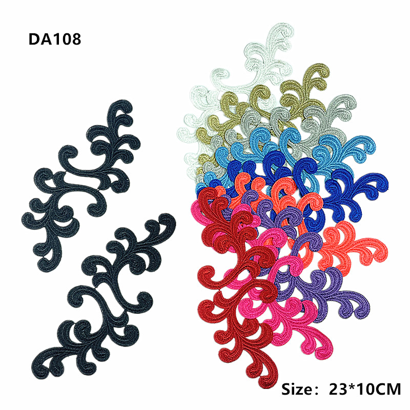 5pairs fluorescent color Flower Lace Trim Tango dance ballet costumes Dress Decor Sewing Crafts lace Applique patch DA108