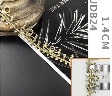 High quality 2 yards Width 1-2CM sewn gold lace trim braid lace DIY garment accessories macrame embroidery lace JDB18 JDB25