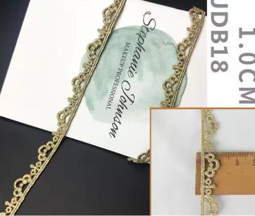 High quality 2 yards Width 1-2CM sewn gold lace trim braid lace DIY garment accessories macrame embroidery lace JDB18 JDB25