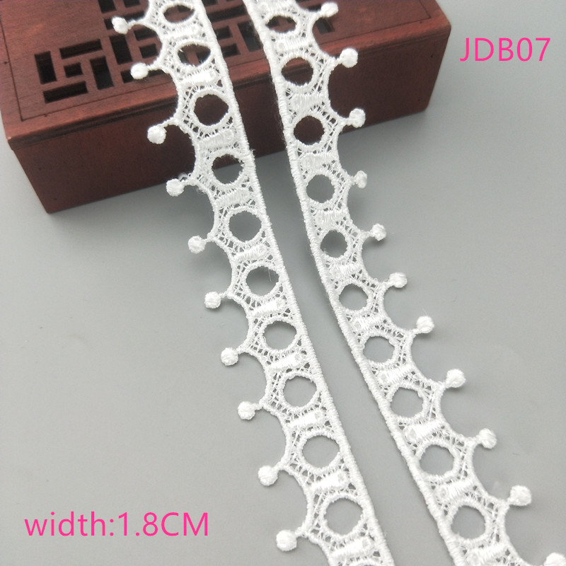 2 yards Width 0.6-3CM High quality sewn white lace trim braid lace DIY garment accessories skirt cutout embroidery lace JDB