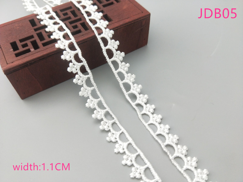 2 yards Width 0.6-3CM High quality sewn white lace trim braid lace DIY garment accessories skirt cutout embroidery lace JDB