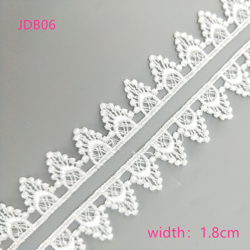 2 yards Width 0.6-3CM High quality sewn white lace trim braid lace DIY garment accessories skirt cutout embroidery lace JDB