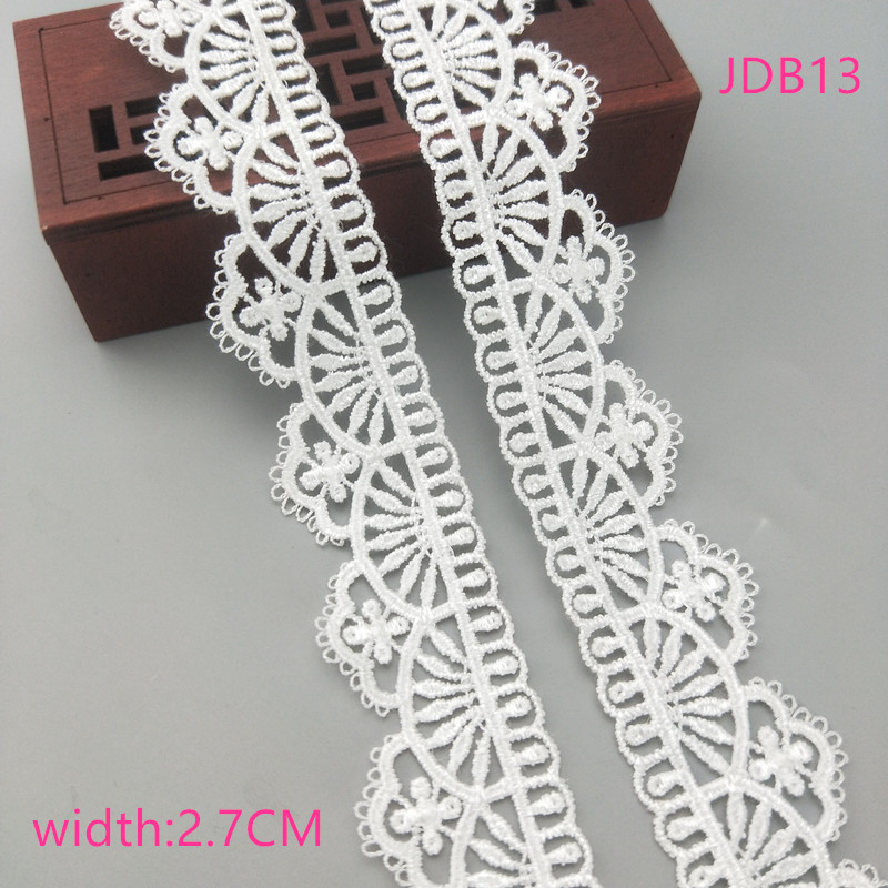 2 yards Width 0.6-3CM High quality sewn white lace trim braid lace DIY garment accessories skirt cutout embroidery lace JDB