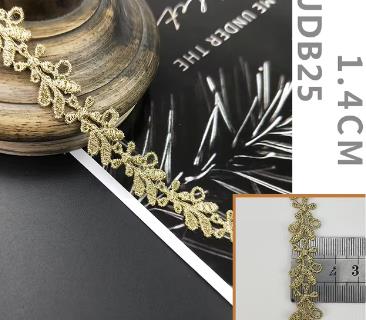 High quality 2 yards Width 1-2CM sewn gold lace trim braid lace DIY garment accessories macrame embroidery lace JDB18 JDB25