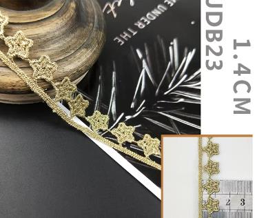 High quality 2 yards Width 1-2CM sewn gold lace trim braid lace DIY garment accessories macrame embroidery lace JDB18 JDB25