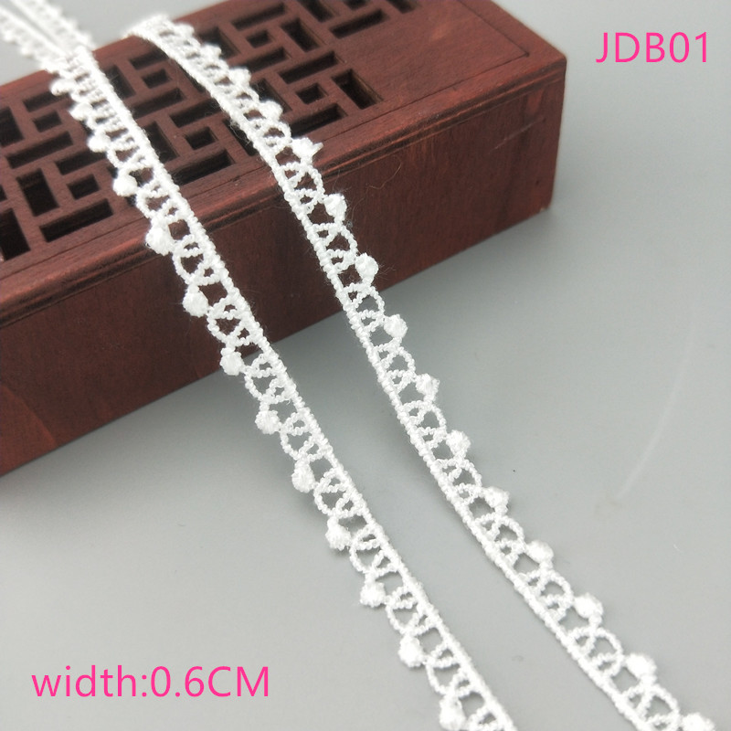 2 yards Width 0.6-3CM High quality sewn white lace trim braid lace DIY garment accessories skirt cutout embroidery lace JDB
