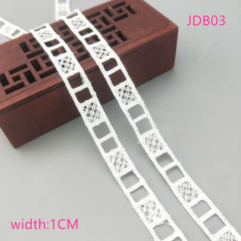 2 yards Width 0.6-3CM High quality sewn white lace trim braid lace DIY garment accessories skirt cutout embroidery lace JDB