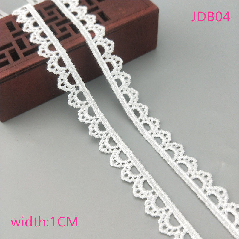2 yards Width 0.6-3CM High quality sewn white lace trim braid lace DIY garment accessories skirt cutout embroidery lace JDB
