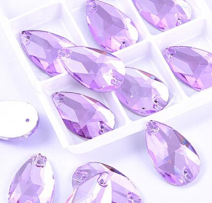 zsbszc Teardrop Glass Crystal Strass Sew On Rhinestones High Quality Flatback Sewing On Stone Droplet For Garment Fabric