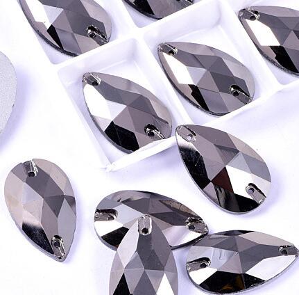 zsbszc Teardrop Glass Crystal Strass Sew On Rhinestones High Quality Flatback Sewing On Stone Droplet For Garment Fabric