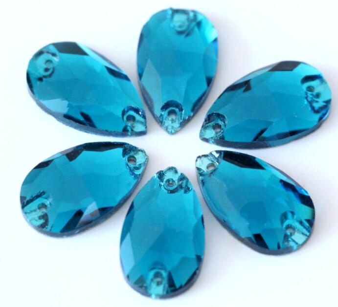 zsbszc Teardrop Glass Crystal Strass Sew On Rhinestones High Quality Flatback Sewing On Stone Droplet For Garment Fabric