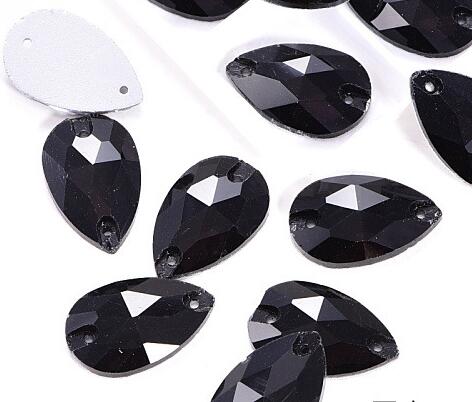 zsbszc Teardrop Glass Crystal Strass Sew On Rhinestones High Quality Flatback Sewing On Stone Droplet For Garment Fabric