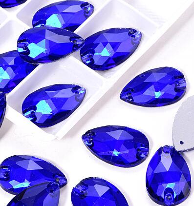 zsbszc Teardrop Glass Crystal Strass Sew On Rhinestones High Quality Flatback Sewing On Stone Droplet For Garment Fabric