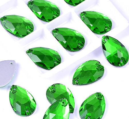 zsbszc Teardrop Glass Crystal Strass Sew On Rhinestones High Quality Flatback Sewing On Stone Droplet For Garment Fabric