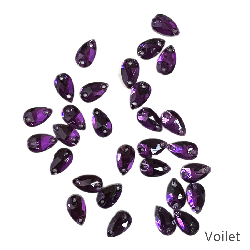 zsbszc Teardrop Glass Crystal Strass Sew On Rhinestones High Quality Flatback Sewing On Stone Droplet For Garment Fabric