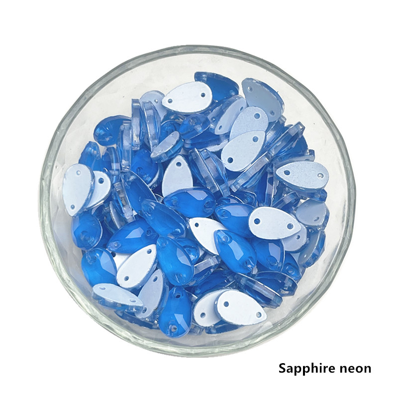 zsbszc Teardrop Glass Crystal Strass Sew On Rhinestones High Quality Flatback Sewing On Stone Droplet For Garment Fabric