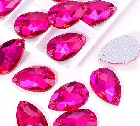 zsbszc Teardrop Glass Crystal Strass Sew On Rhinestones High Quality Flatback Sewing On Stone Droplet For Garment Fabric
