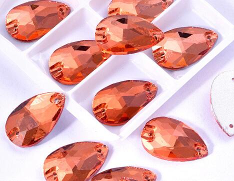 zsbszc Teardrop Glass Crystal Strass Sew On Rhinestones High Quality Flatback Sewing On Stone Droplet For Garment Fabric