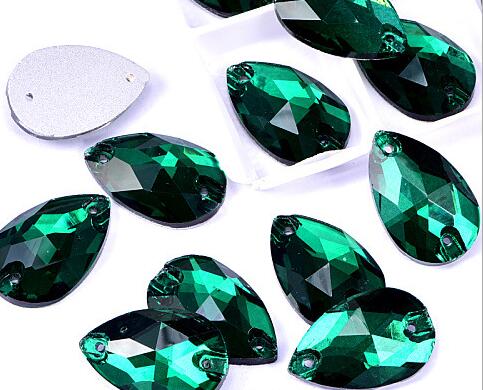 zsbszc Teardrop Glass Crystal Strass Sew On Rhinestones High Quality Flatback Sewing On Stone Droplet For Garment Fabric