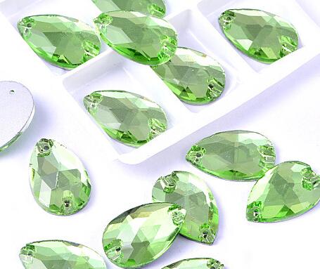 zsbszc Teardrop Glass Crystal Strass Sew On Rhinestones High Quality Flatback Sewing On Stone Droplet For Garment Fabric