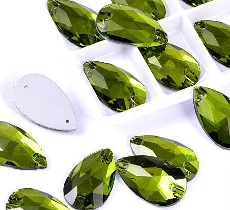 zsbszc Teardrop Glass Crystal Strass Sew On Rhinestones High Quality Flatback Sewing On Stone Droplet For Garment Fabric
